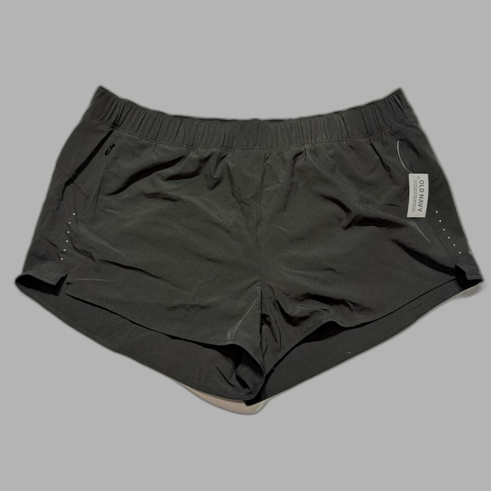 Old Navy StretchTech Run Shorts Womens XL Black 3" Lined Athletic NWT